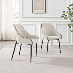 FurnitureboxUK Nina Marble-Effect Dining Set with Cream Fabric Chairs - Size: 4 Person - thumbnail 7