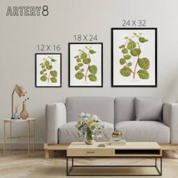 "Artery8 AF Lydon Benjamin Fawcett Lonicera Brachypoda Leaves Framed Canvas Art in White - Size: W12"" x H16""" - thumbnail 4