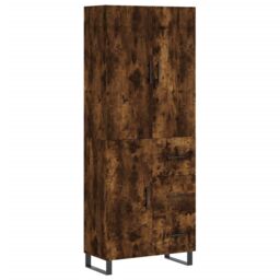 Berkfield Home Highboard Smoked Oak 69.5x34x180 cm Engineered Wood in Brown - thumbnail 2