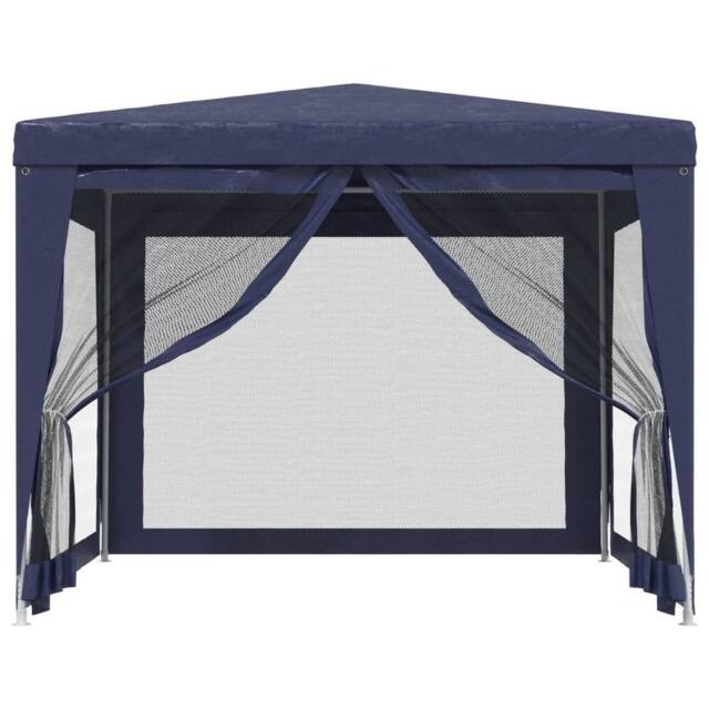 Berkfield Home Party Tent with 4 Mesh Sidewalls Blue 3x3 m HDPE - image 1