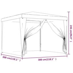 Berkfield Home Party Tent with 4 Mesh Sidewalls Blue 3x3 m HDPE - thumbnail 7