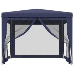 Berkfield Home Party Tent with 4 Mesh Sidewalls Blue 3x3 m HDPE - thumbnail 1