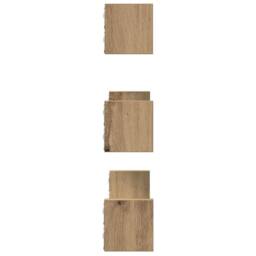 Berkfield Home Wall Shelf 3 pcs Artisian Oak Engineered Wood in Brown - thumbnail 5