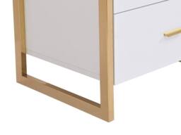 Vente-unique Bedside Table With 2 Drawers - MDF - Gloss White & Gold - OMBRELIA - thumbnail 9