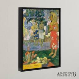 "Artery8 Hail Mary La Orana Maria Paul Gauguin Framed Canvas Wall Art Print - Size: W12"" x H16""" - thumbnail 2