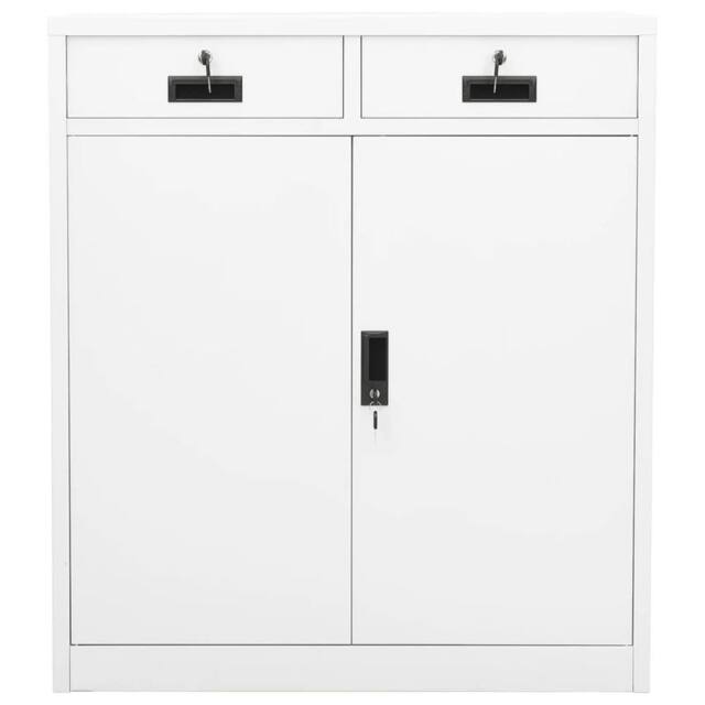 Berkfield Home Office Cabinet White 90x40x102 cm Steel - Size: 90 x 40 x 102 cm - image 1
