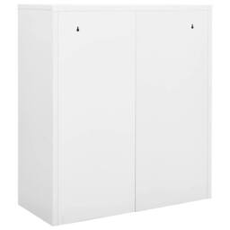 Berkfield Home Office Cabinet White 90x40x102 cm Steel - Size: 90 x 40 x 102 cm - thumbnail 5