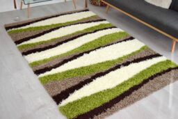 Bravich LTD Thick Shaggy Waves Rug - California in Green - Size: 80 cm x 150 cm - thumbnail 5