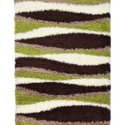 Bravich LTD Thick Shaggy Waves Rug - California in Green - Size: 80 cm x 150 cm - thumbnail 1