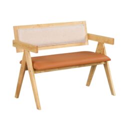 Gymax Wooden Dining Bench With Sherpa Upholstered Backrest Padded Seat in Light Khaki