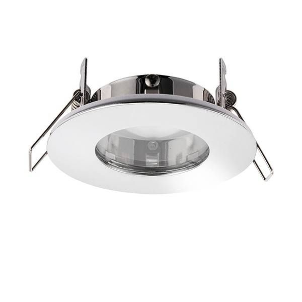 Netlighting Speculo LED Fire Rated 1 Light Bathroom Recessed Light Chrome Plate Glass IP65 in Grey - image 1