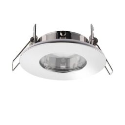 Netlighting Speculo LED Fire Rated 1 Light Bathroom Recessed Light Chrome Plate Glass IP65 in Grey - thumbnail 1