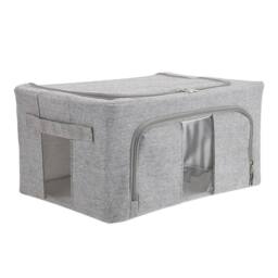 EONLION 100L Folding Organizer Clothes Box in Grey - Size: 500mm - thumbnail 3