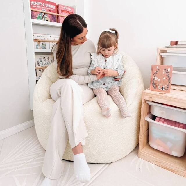 rucomfy Beanbags rucomfy Adults Indoor Bean Bag Chair - Snug Cinema Style in Cream - image 1