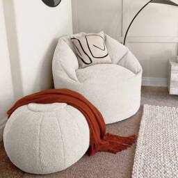 rucomfy Beanbags rucomfy Adults Indoor Bean Bag Chair - Snug Cinema Style in Cream - thumbnail 3