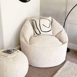 rucomfy Beanbags rucomfy Adults Indoor Bean Bag Chair - Snug Cinema Style in Cream - thumbnail 2