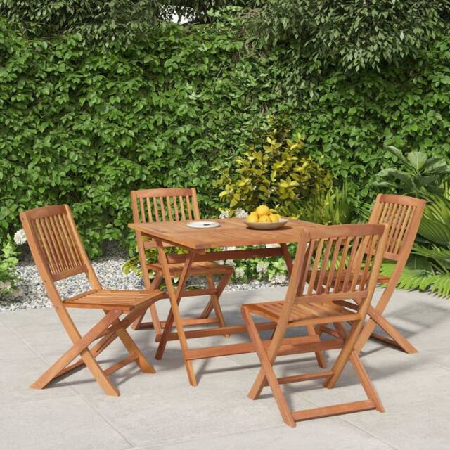 Berkfield Home 5 Piece Garden Dining Set Solid Wood Acacia in Brown - image 1