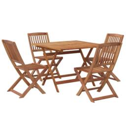 Berkfield Home 5 Piece Garden Dining Set Solid Wood Acacia in Brown - thumbnail 3