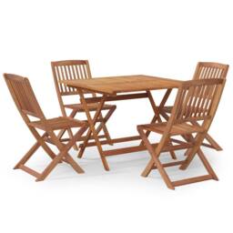 Berkfield Home 5 Piece Garden Dining Set Solid Wood Acacia in Brown - thumbnail 2