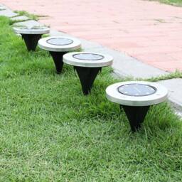 FLAVORA 12x White Solar Power LED Lights Ground Floor in Silver - thumbnail 5