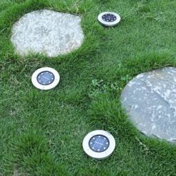 FLAVORA 12x White Solar Power LED Lights Ground Floor in Silver - thumbnail 4