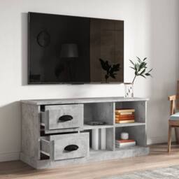 Berkfield Home TV Cabinet Concrete Grey 102x35.5x47.5 cm Engineered Wood - thumbnail 3