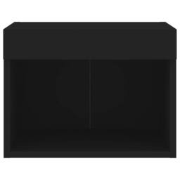 Berkfield Home Decorative Bedside Cabinet with LED Lights Wall-mounted Black - thumbnail 7
