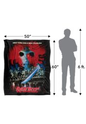 Friday the 13th Blanket, 152x127 cm Jason Takes Manhattan Poster Silky Touch Super Soft Throw Blanket in White - thumbnail 5