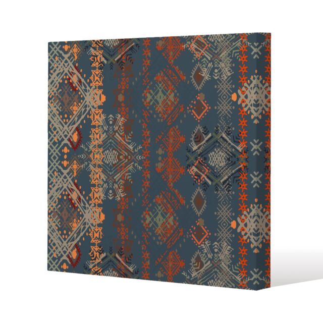 Benjamin Tate Design Ethnic boho distressed pattern (Canvas Print) / 46 x 46 x 4cm in Natural - Size: 46 x 46 x 4 cm - image 1