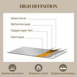 HOMCOM Modern Arch Window Wall Mirror for Living Room Bedroom, Gold Tone - thumbnail 5