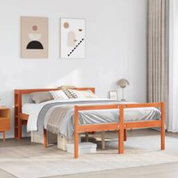 Berkfield Home Bed Frame with Headboard Frame Smoked Oak 180x200 cm Super King in Brown - thumbnail 2