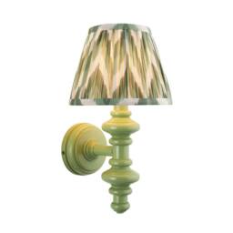 Netlighting Carnaby Green Wall Light Green Fabric Zigzag Shade 20cm B22 - thumbnail 1