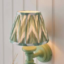 Netlighting Carnaby Green Wall Light Green Fabric Zigzag Shade 20cm B22 - thumbnail 3