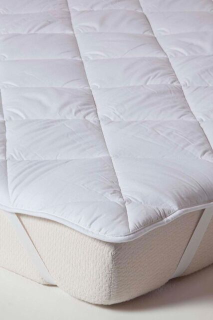 Homescapes Luxury Extra Thick 500 GSM Cotton Mattress Topper in White - Size: Double - image 1