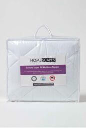 Homescapes Luxury Extra Thick 500 GSM Cotton Mattress Topper in White - Size: Double - thumbnail 5