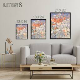 "Artery8 The Island Garden Spring Flowers Hassam Framed Canvas Wall Art Print - Size: W12"" x H16""" - thumbnail 4