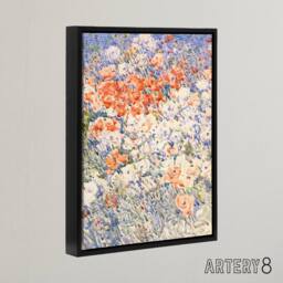 "Artery8 The Island Garden Spring Flowers Hassam Framed Canvas Wall Art Print - Size: W12"" x H16""" - thumbnail 2