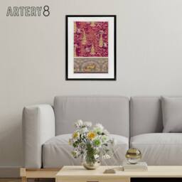 "Artery8 Flowers Pheasants Foxes Patterns Framed Canvas Wall Art Print Verneuil - Size: W12"" x H16""" - thumbnail 3