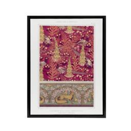"Artery8 Flowers Pheasants Foxes Patterns Framed Canvas Wall Art Print Verneuil - Size: W12"" x H16""" - thumbnail 1
