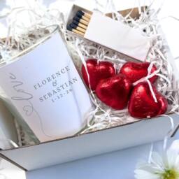 Aye Do Gifts Personalised Love Heart Candle Gift Set in White - thumbnail 1