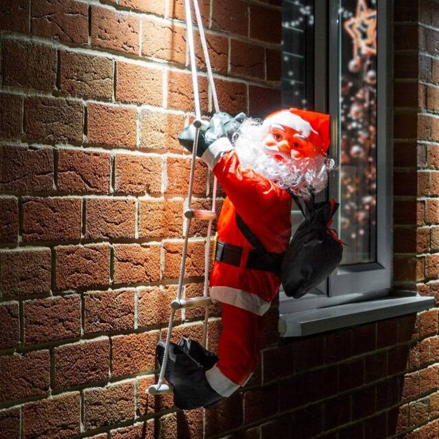 Globrite 60cm Hanging Climbing Santa Indoor Outdoor Christmas Decoration in Red - Size: 100 cm x 60 cm - image 1