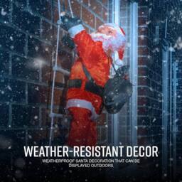 Globrite 60cm Hanging Climbing Santa Indoor Outdoor Christmas Decoration in Red - Size: 100 cm x 60 cm - thumbnail 4