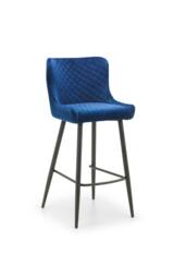 Julian Bowen Luxe Diamond Quilted Upholstered Bar Stool in Blue - thumbnail 3