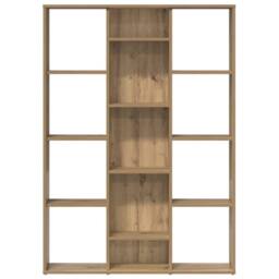 Berkfield Home Room Divider/Book Cabinet Artisan Oak 100x24x140 cm Engineered Wood in Brown - Size: 100 x 24 x 140 cm - thumbnail 5