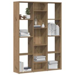 Berkfield Home Room Divider/Book Cabinet Artisan Oak 100x24x140 cm Engineered Wood in Brown - Size: 100 x 24 x 140 cm - thumbnail 4