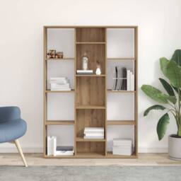 Berkfield Home Room Divider/Book Cabinet Artisan Oak 100x24x140 cm Engineered Wood in Brown - Size: 100 x 24 x 140 cm - thumbnail 2