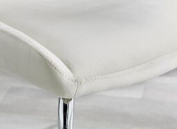 FurnitureboxUK Novara Round Glass Dining Table & 4 Nora Silver Leg Chairs in Cream - thumbnail 8