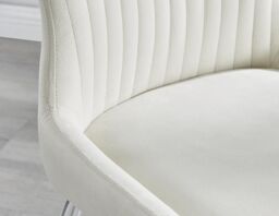 FurnitureboxUK Novara Round Glass Dining Table & 4 Nora Silver Leg Chairs in Cream - thumbnail 7