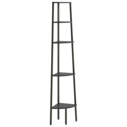 Berkfield Home 5-Tier Corner Shelf Black 45.5x31.5x180 cm - thumbnail 2