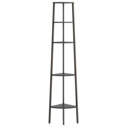 Berkfield Home 5-Tier Corner Shelf Black 45.5x31.5x180 cm - thumbnail 3